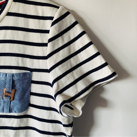 Tommy Hilfiger Women’s Striped Crew Neck Pocket Detail T-Shirt Size Large - Picture 5 of 10